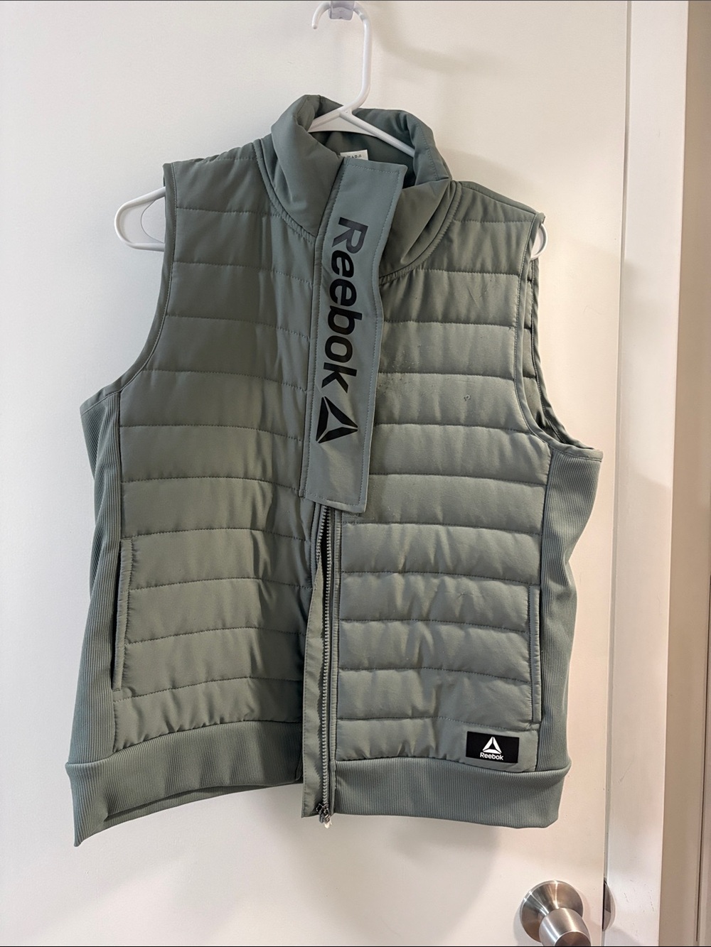 Reebok Quilted Vest in Sage mint Green -
